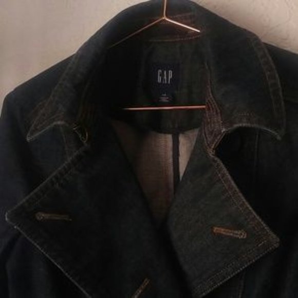 GAP Double Breasted Denim Jean Jacket SZ XS - Picture 3 of 6
